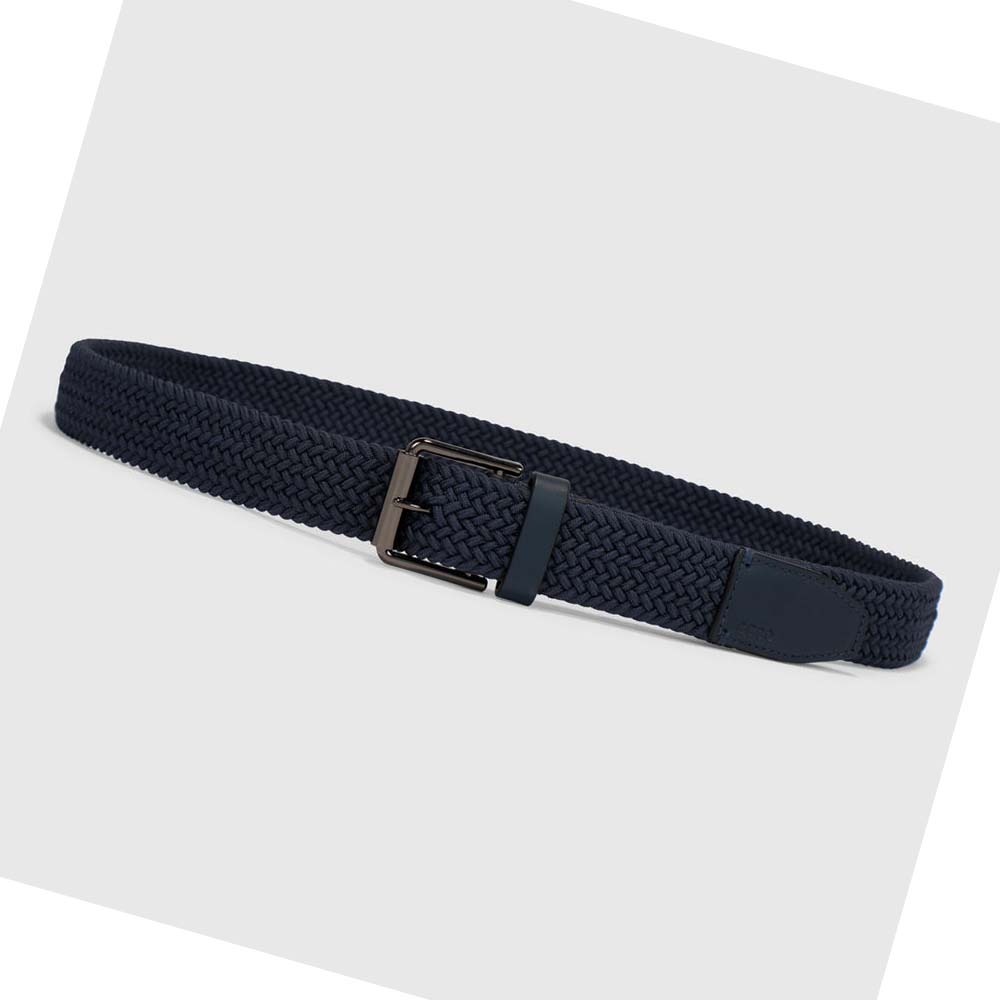 Men\'s Ecco Formal Braided Belts Blue | USA 800LIS